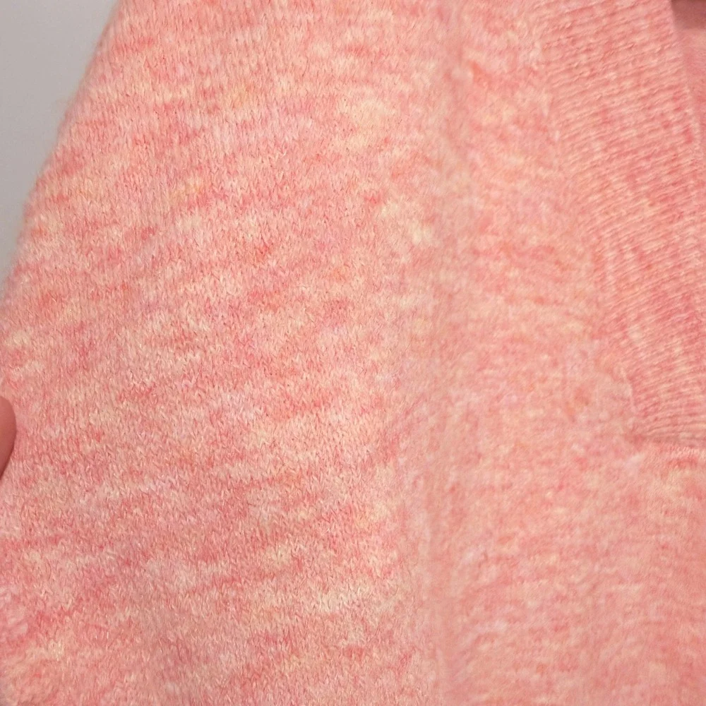 TOPSHOP ASOS Pink Marl V Neck Sunrise Sleeveless Knit Sweater Vest Oversized L‎
